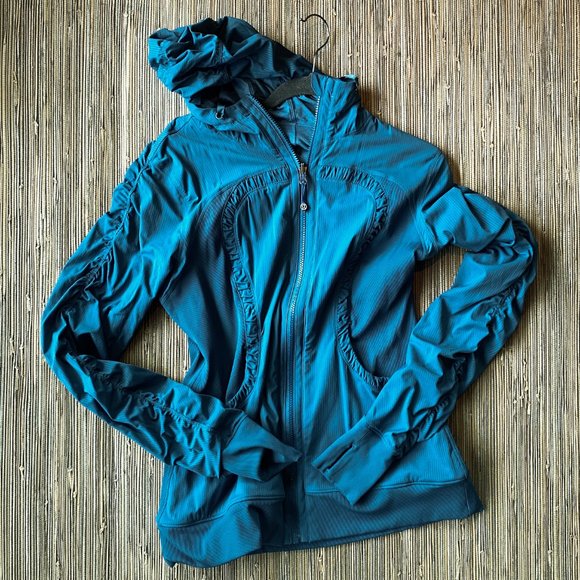 Lululemon Size 12 Dance Studio III Petrol Blue Jacket / Hoodie - Reversible - Picture 3 of 6
